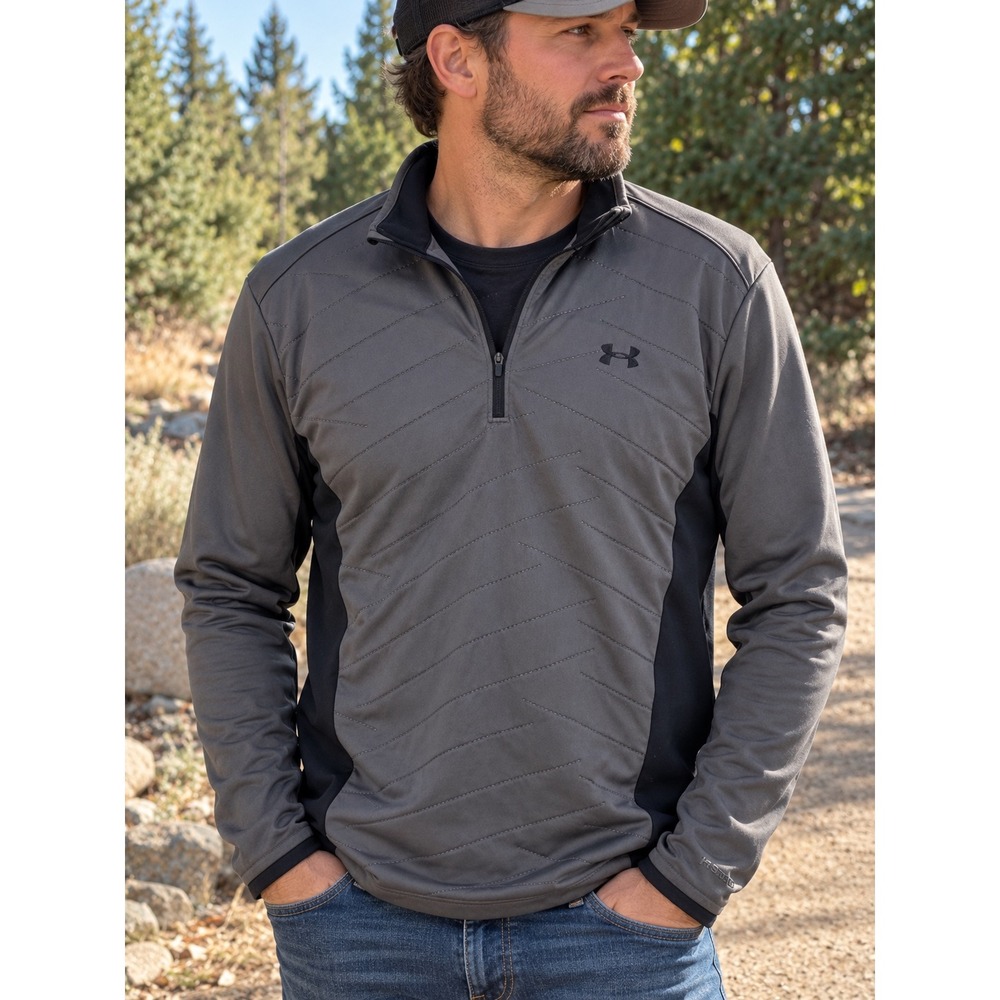Under Armour Pullover Mens Medium Gray Storm ColdGear 1/4 Zip Jacket 1317952